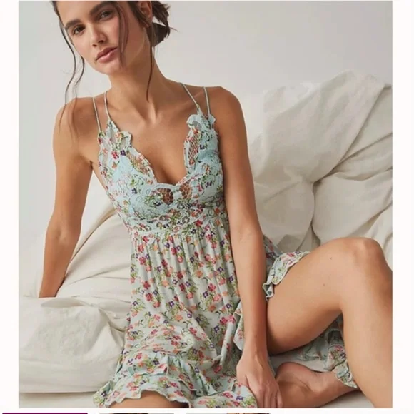 ruffled floral mini dress Alina Floral Tie Back Mini Dress